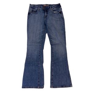 Pashu Women’s Bootcut Jeans Size 32 Blue Mid Rise Stretch Denim Y2K Style